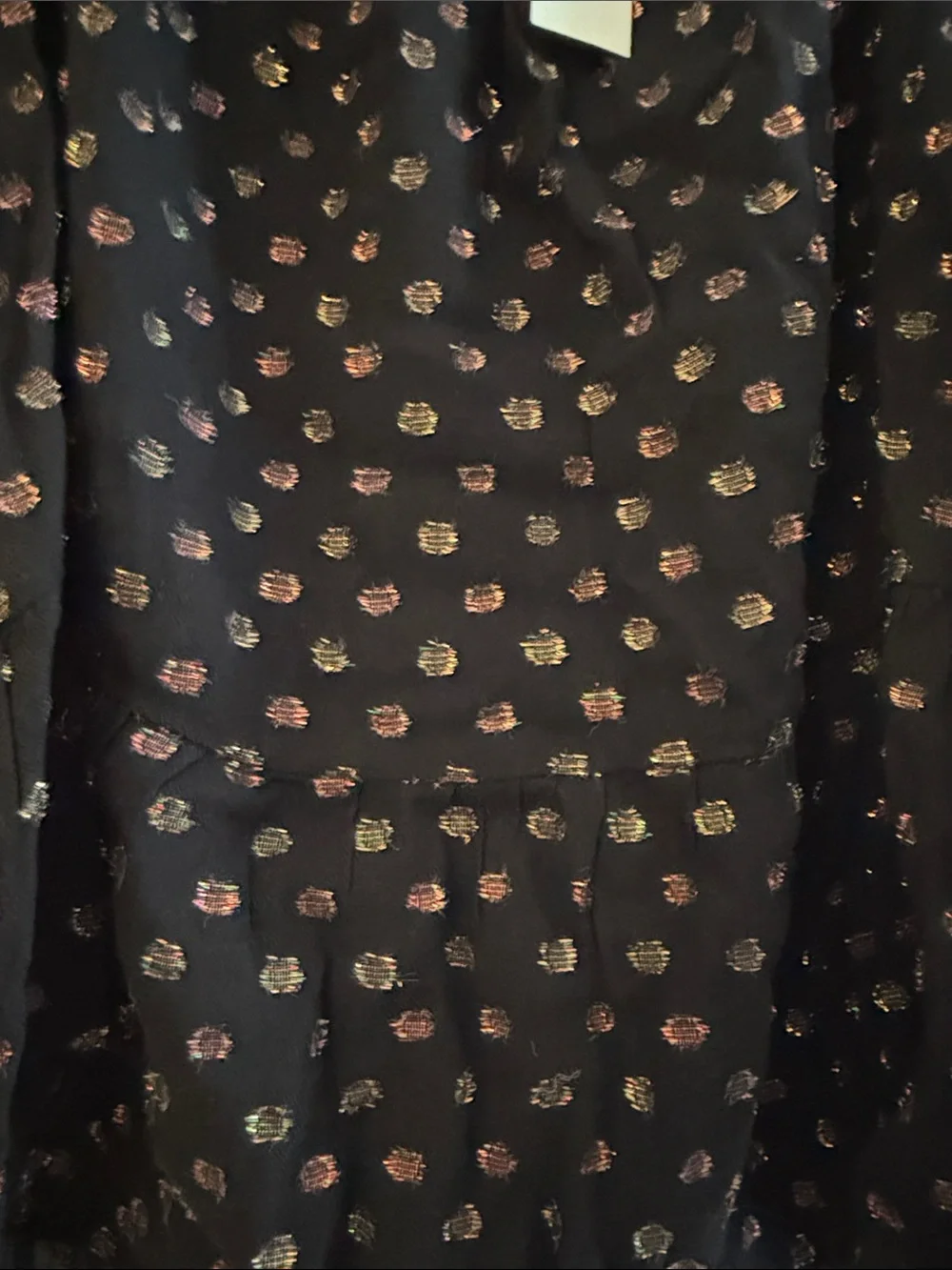 LOFT Black Floral Puff-Sleeve Peasant Blouse